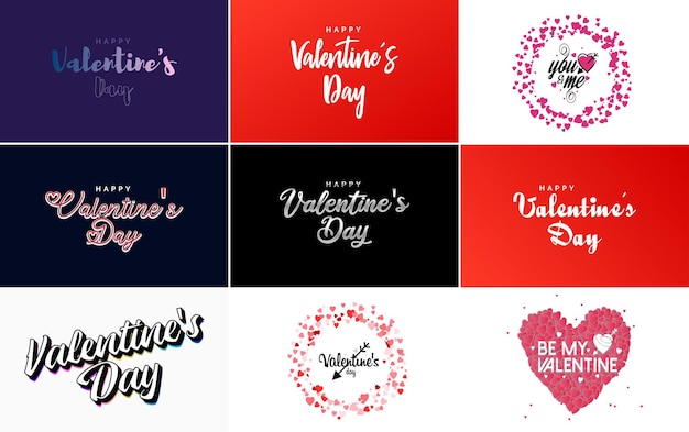 Letras be my valentine con un diseño de corazón adecuado para usar en tarjetas e invitaciones del día de san valentín