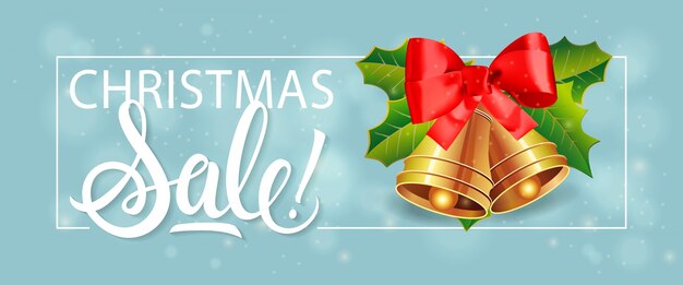 Letras y campanas de venta de Navidad