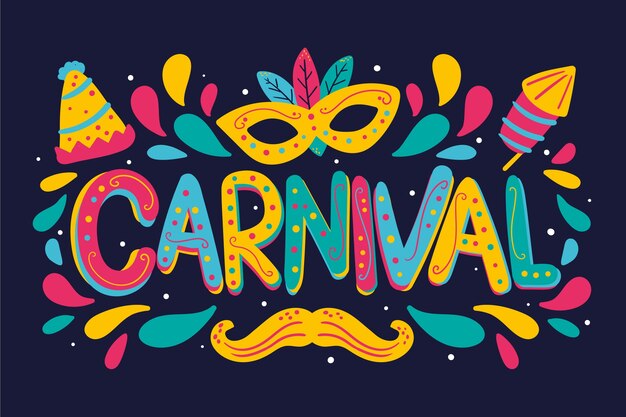 Fondo carnaval brasileño máscara dibujada a mano | Vector Gratis