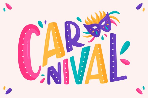 Letras de carnaval sobre fondo blanco.