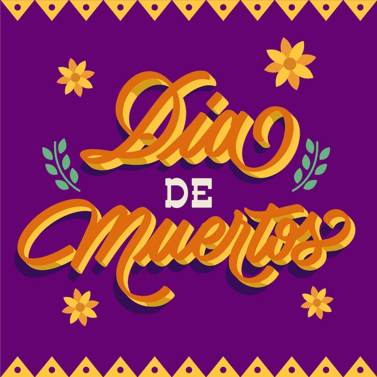 Vector gratuito letras de celebración de dia de muertos