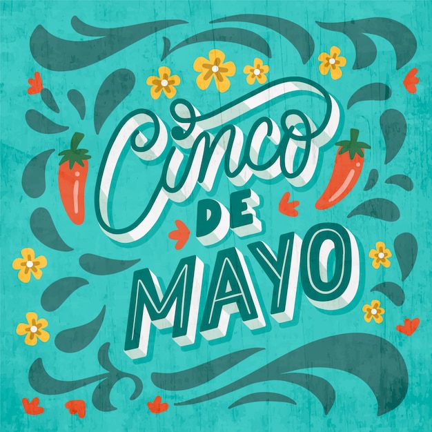 Vector gratuito letras de cinco de mayo