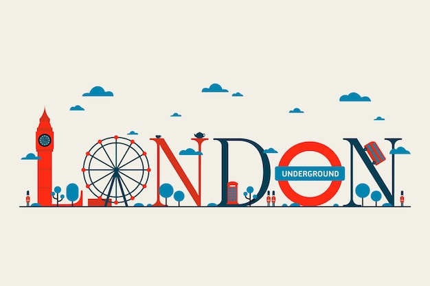 Vector gratuito letras de la ciudad de londres