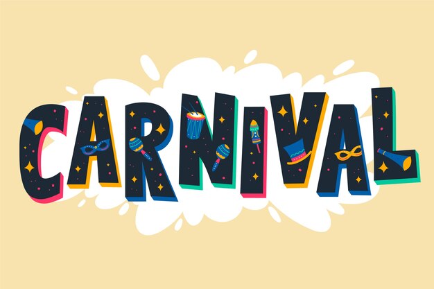 Letras coloridas de carnaval