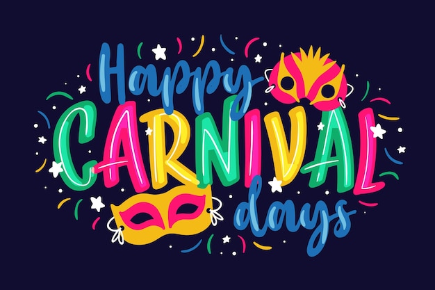 Vector gratuito letras coloridas de carnaval