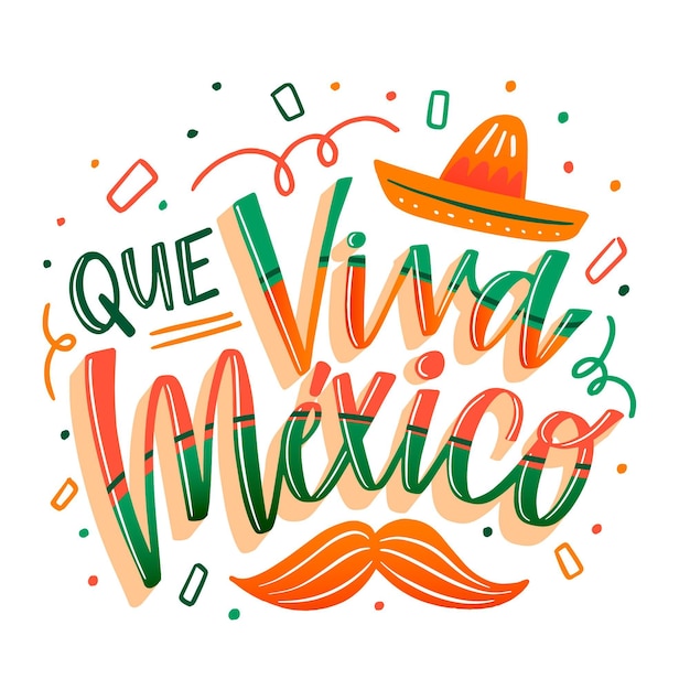 Vector gratuito letras coloridas del día de la independencia de méxico