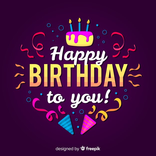 Letras coloridas de feliz cumpleaños
