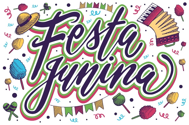 Vector gratuito letras coloridas de festa junina