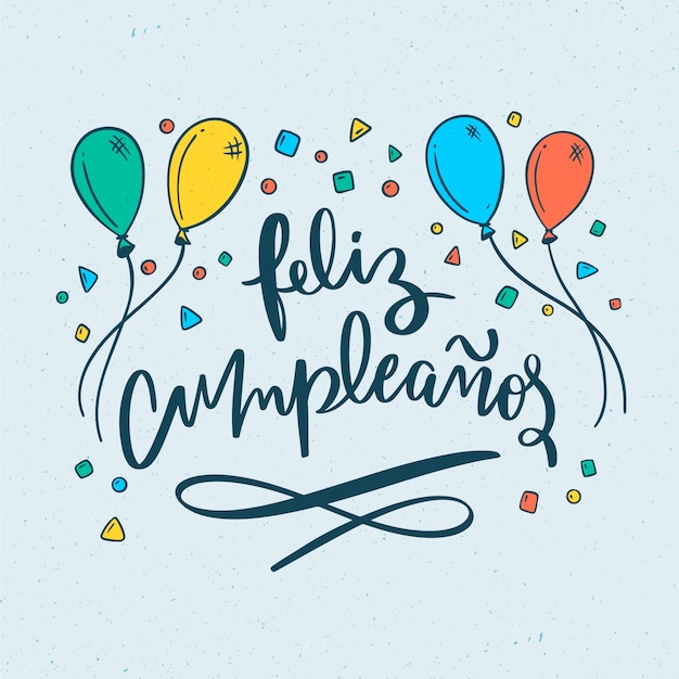 Vector gratuito letras de concepto de feliz cumpleaños