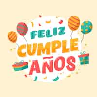 Vector gratuito letras con concepto de feliz cumpleaños