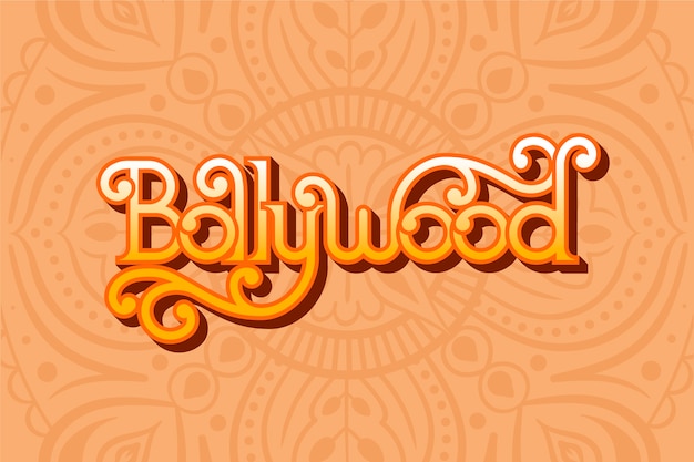 Letras creativas de bollywood con papel tapiz mandala
