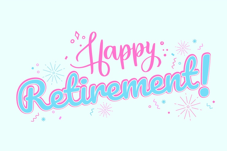 Vector gratuito letras creativas de feliz jubilación