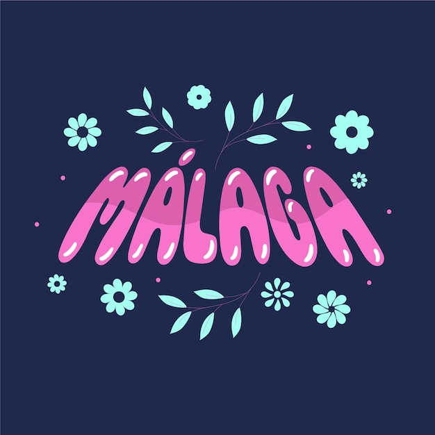 Letras creativas de málaga dibujadas a mano