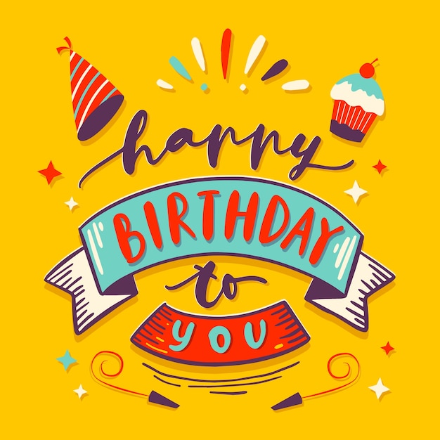 Vector gratuito letras de cumpleaños coloridas