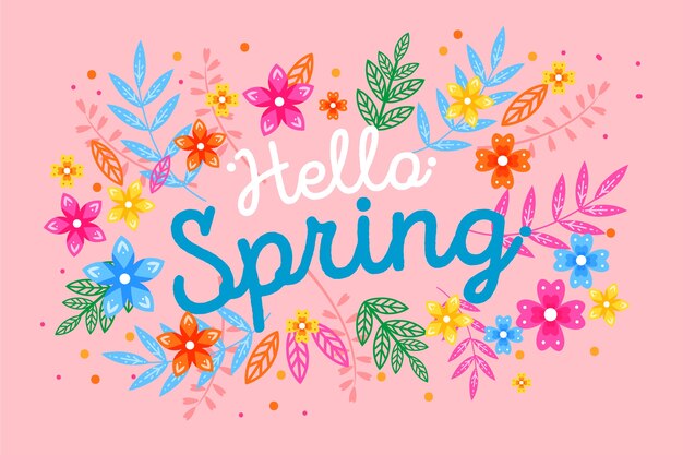 Letras con decoración colorida para la primavera