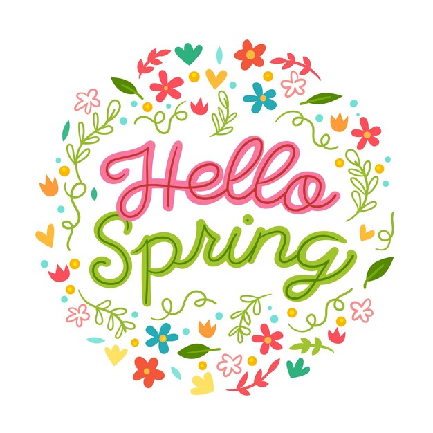 Letras con decoración colorida para la primavera