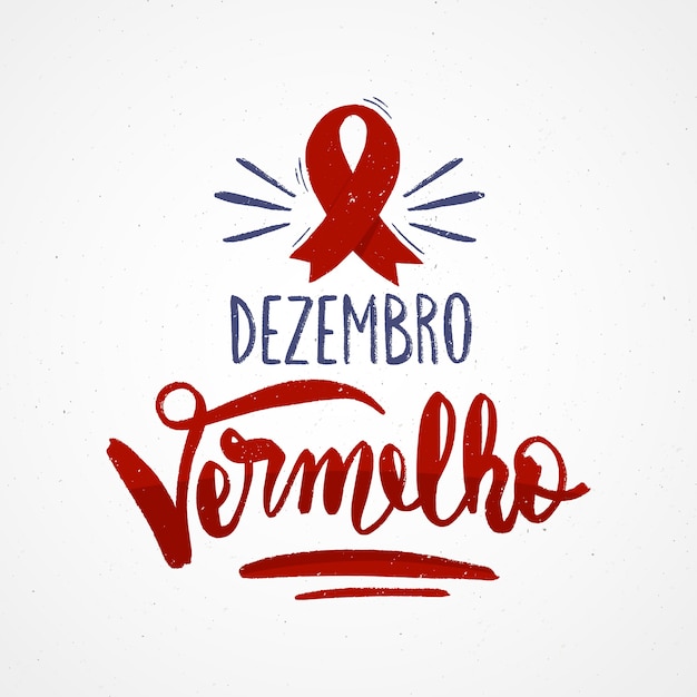 Letras de dezembro vermelho dibujadas a mano