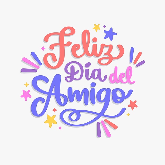 Vector gratuito letras de dia del amigo dibujadas a mano