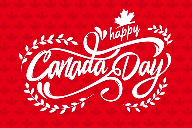 Letras del día de Canadá con saludo