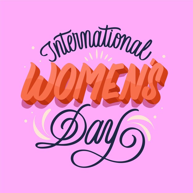 Letras del día internacional de la mujer dibujadas a mano