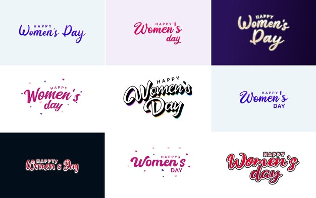 Letras del Día Internacional de la Mujer con una forma de amor adecuada para usar en tarjetas, invitaciones, pancartas, carteles, postales, pegatinas y publicaciones en redes sociales