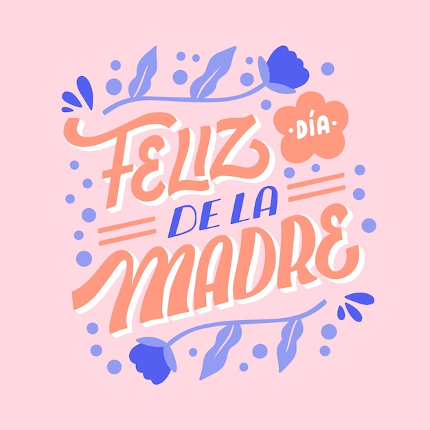 Vector gratuito letras del día de la madre dibujadas a mano en español