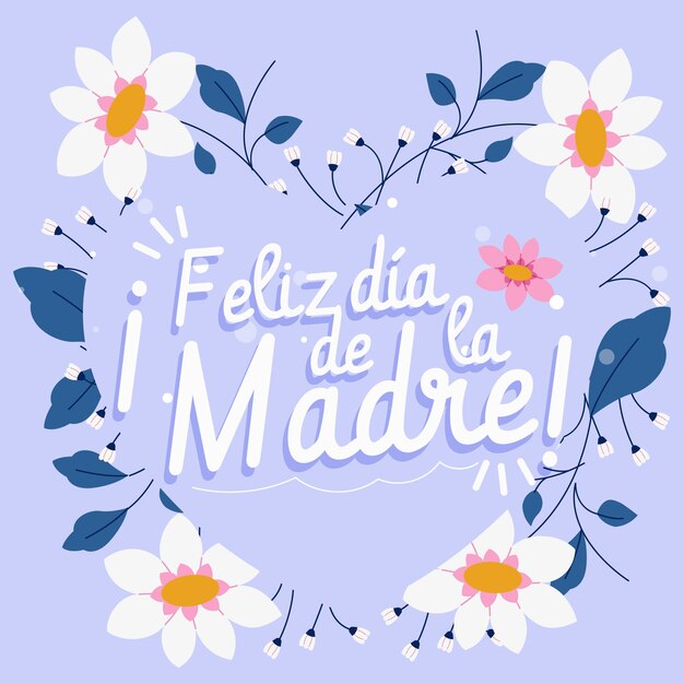 Letras del día de la madre dibujadas a mano en español