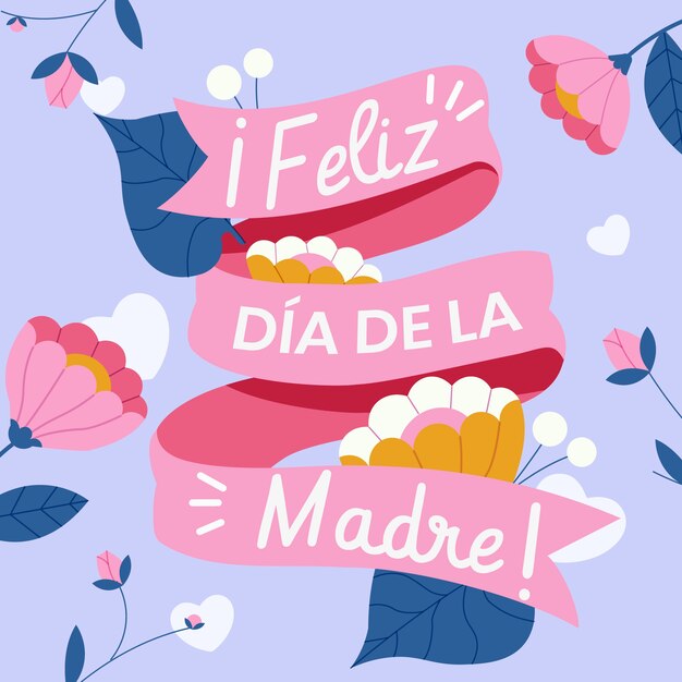 Letras del día de la madre dibujadas a mano en español