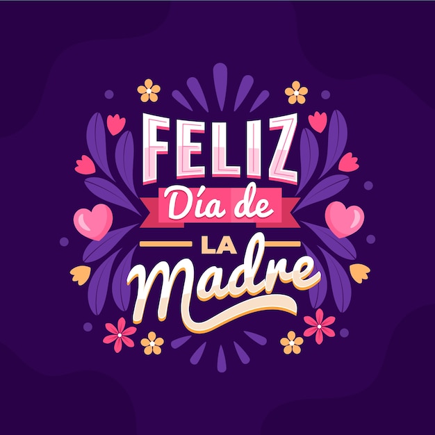 Vector gratuito letras del día de la madre dibujadas a mano en español