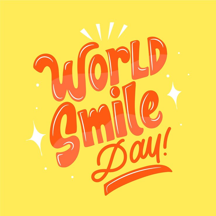 Vector gratuito letras del día mundial de la sonrisa