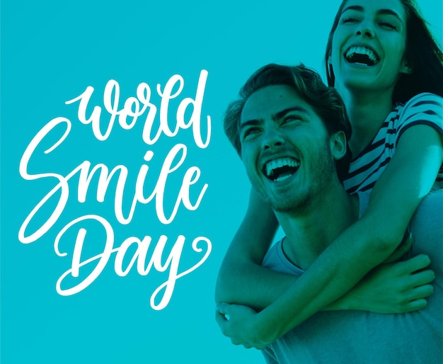 Vector gratuito letras del día mundial de la sonrisa