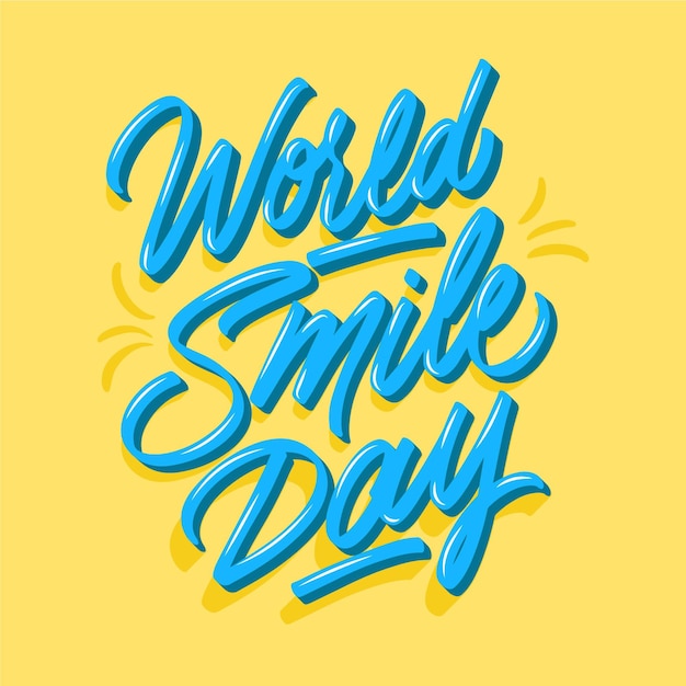 Vector gratuito letras del día mundial de la sonrisa