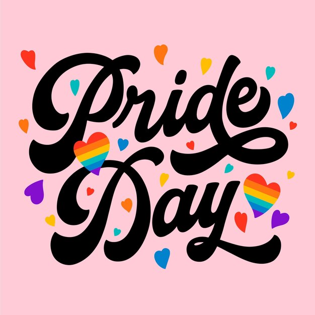 Letras del día del orgullo dibujadas a mano