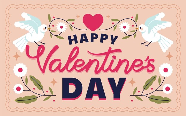 Letras del día de san valentín dibujadas a mano