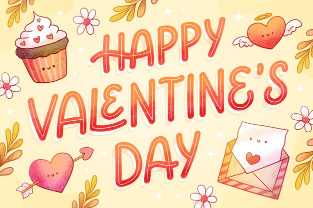 Letras del día de San Valentín dibujadas a mano