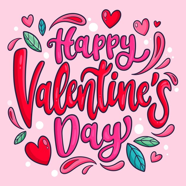Letras del día de San Valentín dibujadas a mano