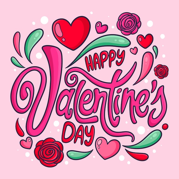 Letras del día de San Valentín dibujadas a mano