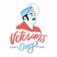 Vector gratuito letras del día de los veteranos