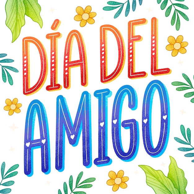 Vector gratuito letras dibujadas a mano para la celebración del dia del amigo