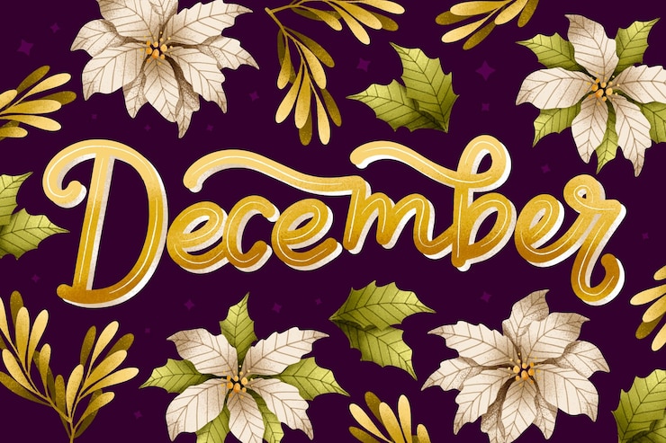 Vector gratuito letras dibujadas a mano de diciembre