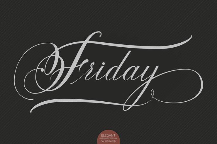 Vector gratuito letras dibujadas a mano el viernes. caligrafía manuscrita moderna elegante. ilustración de tinta de vector.