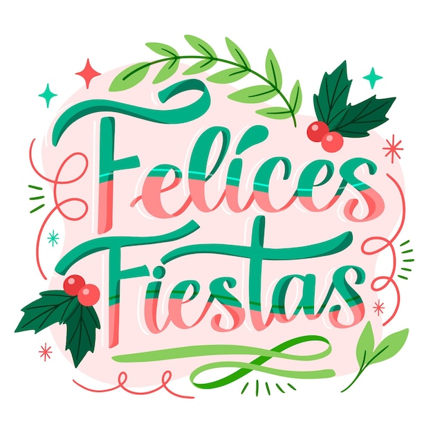 Vector gratuito letras de felices fiestas