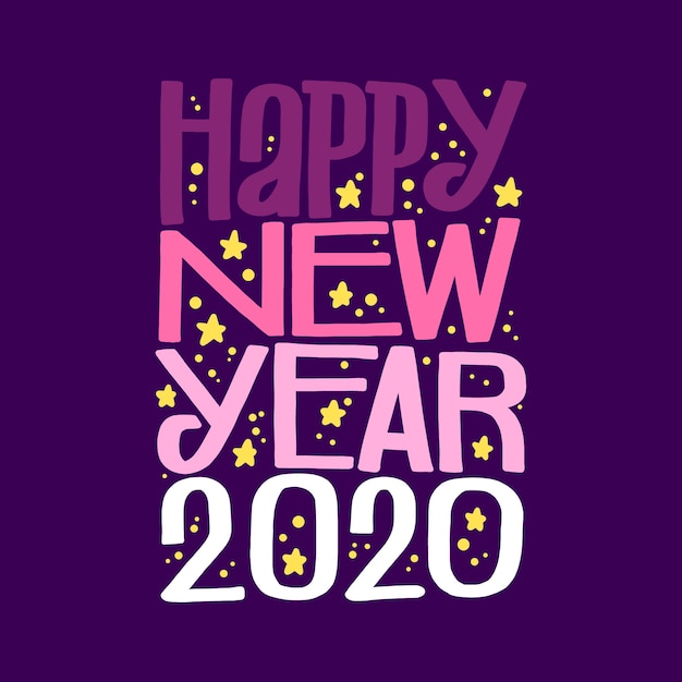 Vector gratuito letras feliz año nuevo 2020