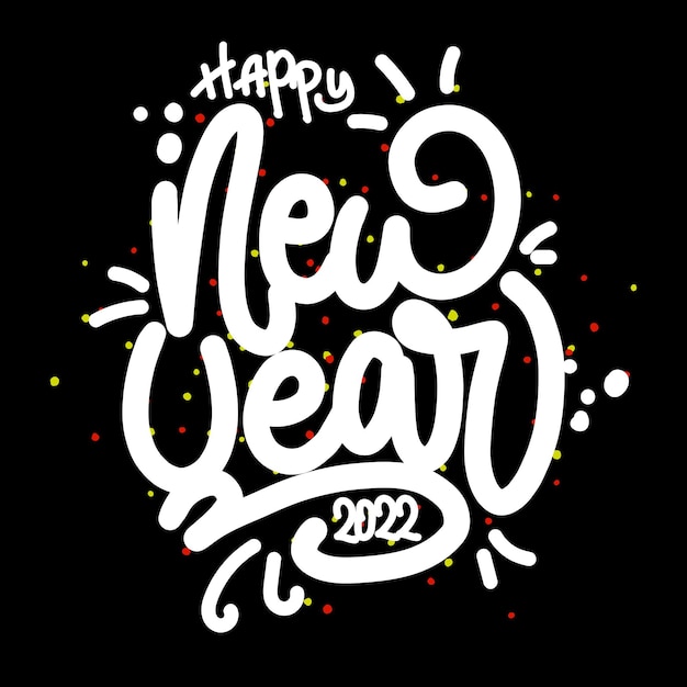Vector gratuito letras feliz año nuevo 2022