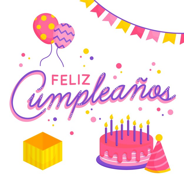 Letras de feliz cumpleaños de colores