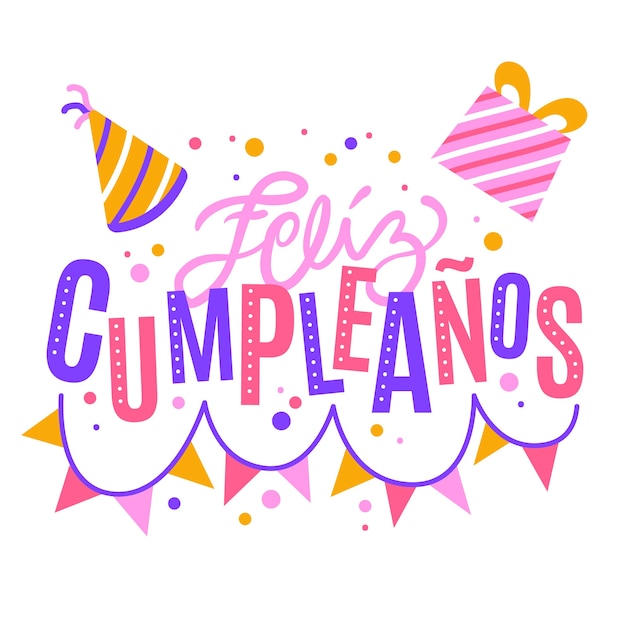 Letras de feliz cumpleaños de colores