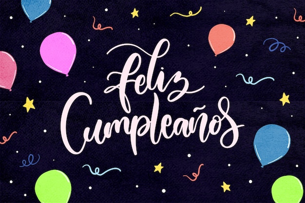 Vector gratuito letras de feliz cumpleaños