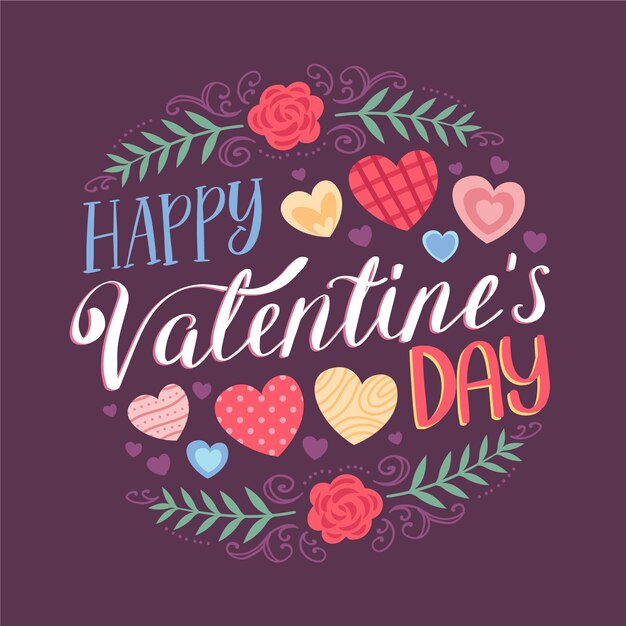 Vector gratuito letras de feliz día de san valentín