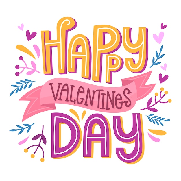 Vector gratuito letras de feliz día de san valentín