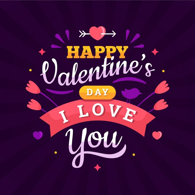 Vector gratuito letras feliz día de san valentín